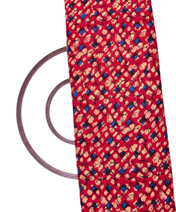 Red Colour Abstract Print Rayon Fabric